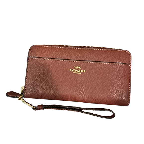 NWOT Coach Wine Zip Around Wallet/Wristlet - Picture 1 of 6